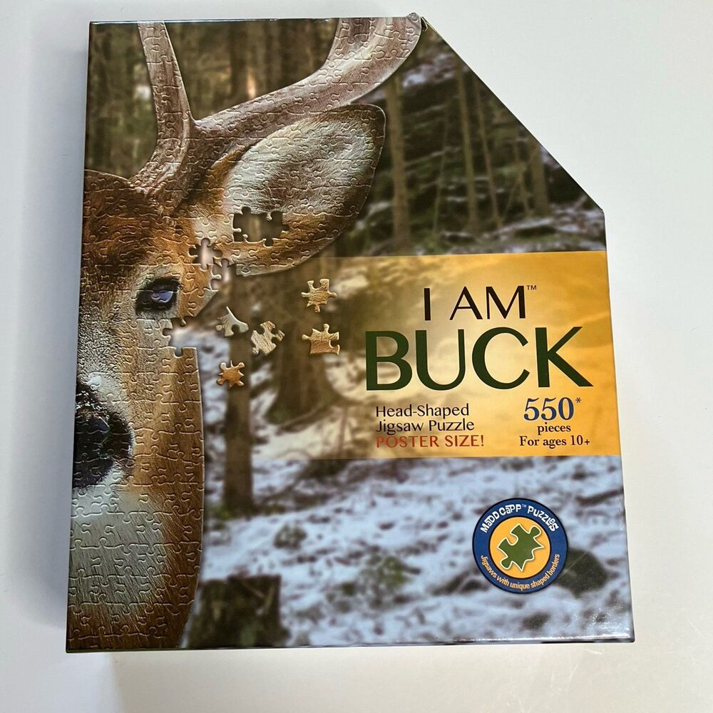 I Am Buck 550 Piece Head Shaped Jigsaw Puzzle Madd Capp New Sealed